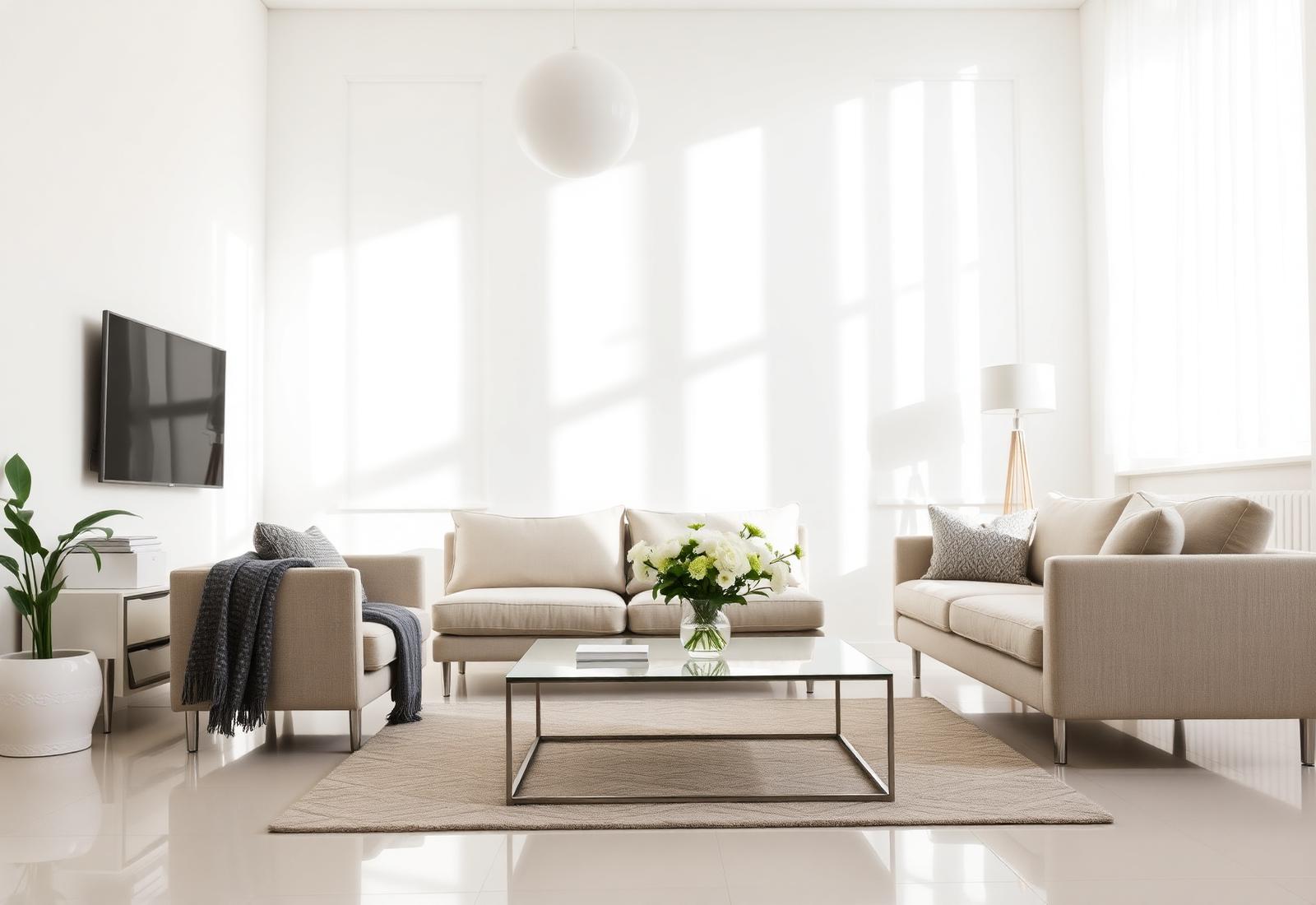 Spotless bright living room